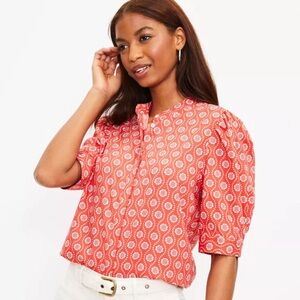 LOFT Patterned Short Sleeve Blouse